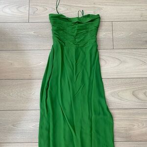 Reformation Kelly Green Lore Strapless Dress